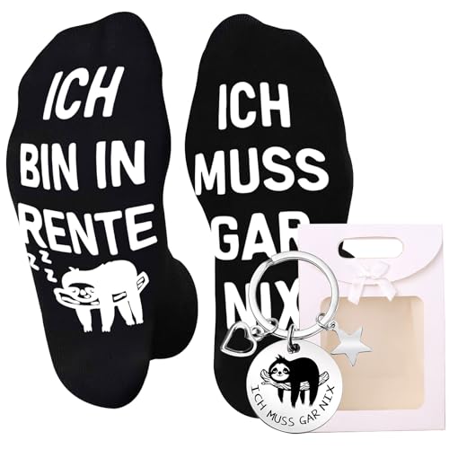 Sctmda Rentner Geschenk Mann Socken Witzige Socken Ruhestand Ruhestand Geschenk Schlüsselanhänger Rente Ruhestand Geschenk Renteneintritt Geschenk Frau Männer Abschiedsgeschenk Kollegen Rente von Sctmda