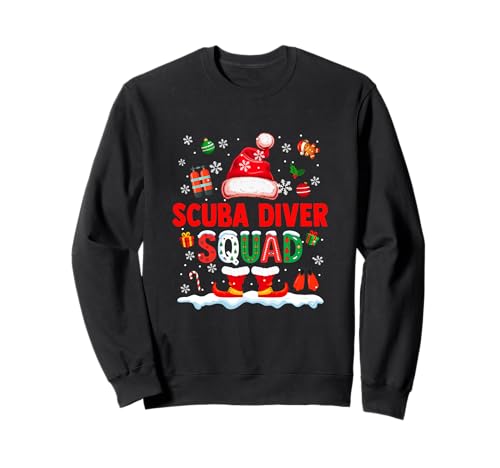Scuba Diver Squad Herren Job Weihnachten Weihnachtsmann Kostüm Fliege Sweatshirt von Scuba Diver Christmas Costume