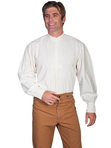 Scully Wahmaker Men's Wahmaker Pleated Front Puffed Sleeve Shirt - 500020 WHT von Scully