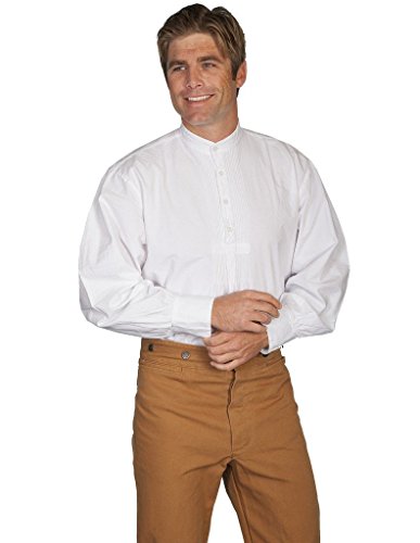 Scully Wahmaker Men's Wahmaker Pleated Front Puffed Sleeve Shirt - 500020 WHT von Scully