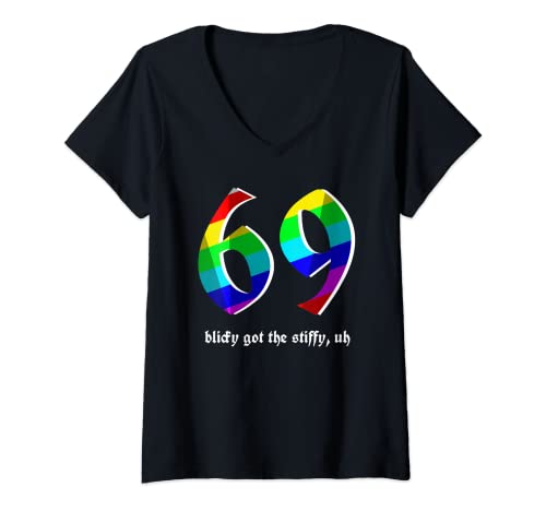 Damen Sixnine 69 Blicky Stiffy Uh Fan Art T-Shirt mit V-Ausschnitt Damen Sixnine 69 Blicky Stiffy Uh Fan Art T-Shirt mit V-Ausschnitt von Scum & New York Rap Hip Hop Music