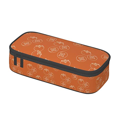Federmäppchen mit Fruchtpersimmonen-Muster, Stifteetui, Schreibwaren-Tasche, Kosmetiktasche, Schreibtisch-Organizer, Box für Büro, Damen, Herren, mehrfarbig, 8.3"x3.7"x2", Federmäppchen von SdetYuia