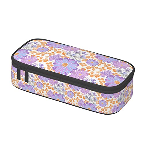 Federmäppchen mit niedlichem Gänseblümchen-Aufdruck, Stifteetui, Kosmetiktasche, Schreibtisch-Organizer, Box für Büro, Damen, Herren, mehrfarbig, 8.3"x3.7"x2", Federmäppchen von SdetYuia