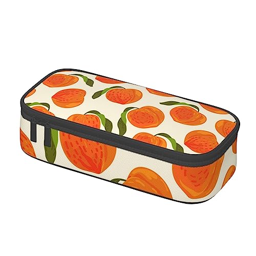 Federmäppchen mit niedlichem Pfirsich-Design, Schreibwaren-Tasche, Kosmetiktasche, Schreibtisch-Organizer, Box für Büro, Damen, Herren, mehrfarbig, 8.3"x3.7"x2", Federmäppchen von SdetYuia