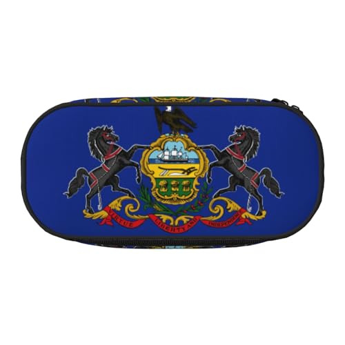 Pennsylvania Federmäppchen, Motiv: Staatsflagge, kleines Federmäppchen, Mehrzweck-Federmäppchen, Organizer, tragbare Federmäppchen, mehrfarbig, 8.3"x3.7"x2", Federmäppchen von SdetYuia