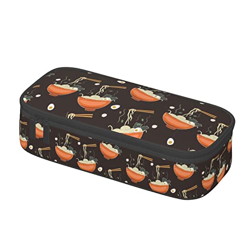 Ramen Federmäppchen mit Nudel-Suppen-Muster, Stifteetui, Schreibwarentasche, Kosmetiktasche, Schreibtisch-Organizer, Box für Büro, Damen und Herren, mehrfarbig, 8.3"x3.7"x2", Federmäppchen von SdetYuia