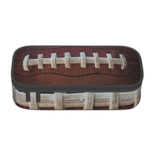 SdetYuia American Football Federmäppchen mit Schnürsenkel-Druck, großes Fassungsvermögen, Stifttasche für Erwachsene, Kosmetiktasche, Schwarz , 8.3"x3.7"x2", Federmäppchen von SdetYuia