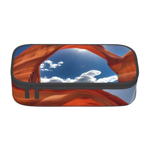 SdetYuia Arches National Park-Standard-Federmäppchen, großes Fassungsvermögen, Stifteetui für Erwachsene, Kosmetiktasche, Schwarz , 8.3"x3.7"x2", Federmäppchen von SdetYuia