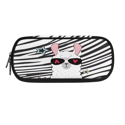 SdetYuia Bee Schulbedarfs-Federmäppchen mit Reißverschluss, Make-up, Farbtasche, Kosmetiktasche, Mehrzweck-Panzil-Etui, Tasche für Damen und Mädchen, Alpaka-Sonnenbrille, 8.8"x1.7"x4.1", von SdetYuia