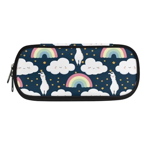 SdetYuia Bee Schulbedarfs-Federmäppchen mit Reißverschluss, Make-up, Farbtasche, Kosmetiktasche, Mehrzweck-Panzil-Etui, Tasche für Damen und Mädchen, Alpaka White Cloud, 8.8"x1.7"x4.1", von SdetYuia