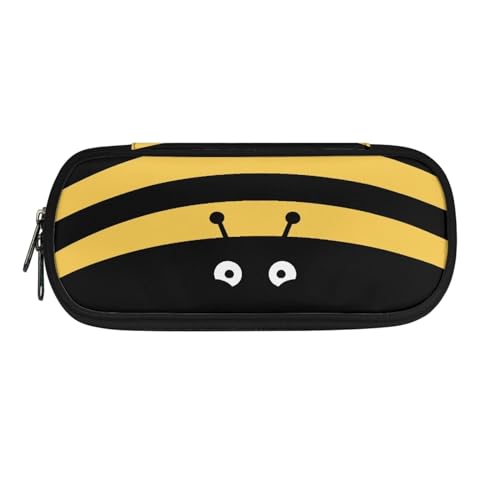 SdetYuia Bee Schulbedarfs-Federmäppchen mit Reißverschluss, Make-up, Farbtasche, Kosmetiktasche, Mehrzweck-Panzil-Etui, Tasche für Damen und Mädchen, Biene, 8.8"x1.7"x4.1", Schulranzen-Set von SdetYuia