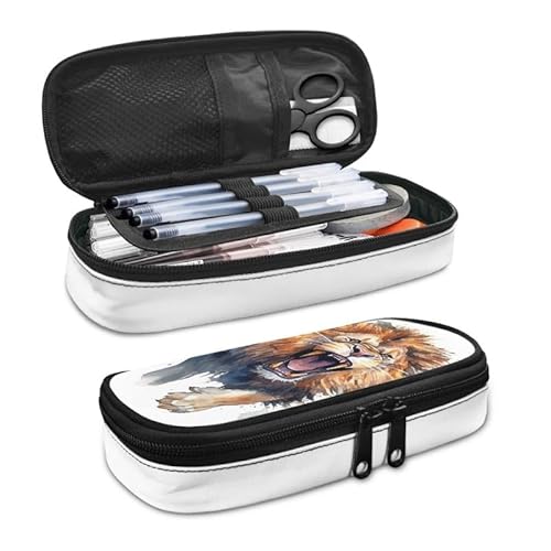 SdetYuia Bohemia Dahlie Federmäppchen, ethnisches Blumenmuster, großes Fassungsvermögen, Damast-Blumenmuster, langlebige Schreibwaren-Aufbewahrung, Organizer-Taschen für Teenager, Büro, Afrikanischer von SdetYuia