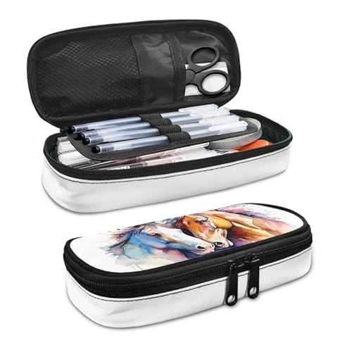 SdetYuia Bohemia Dahlie Federmäppchen, ethnisches Blumenmuster, großes Fassungsvermögen, Damast-Blumenmuster, langlebige Schreibwaren-Aufbewahrung, Organizer-Taschen für Teenager, Büro, von SdetYuia