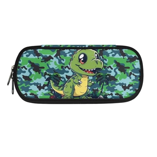 SdetYuia Dear Leaves Federmäppchen für Jungen, Elementar-Federmäppchen für Mädchen, 10–12, niedliches Schulbedarf, Federmäppchen, Dinosaurier, 8.8"x1.7"x4.1", Federmäppchen von SdetYuia