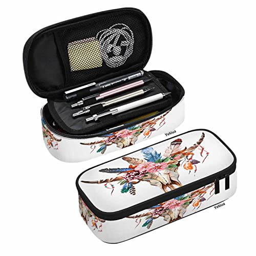 SdetYuia Dino Surfer-Federmäppchen, Motiv: Happy Dinosaurier, Surfer mit Sonnenbrille, großes Fassungsvermögen, Federmäppchen, Büro, College, Make-up-Tasche, Mehrfarbig: A131, 8.3"x3.7"x2", von SdetYuia