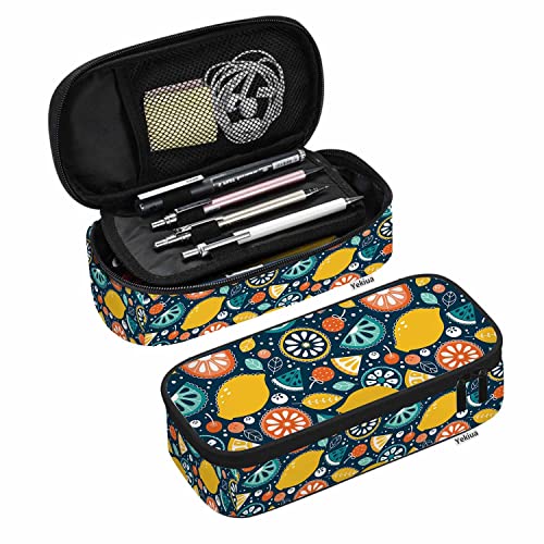 SdetYuia Dino Surfer-Federmäppchen, Motiv: Happy Dinosaurier, Surfer mit Sonnenbrille, großes Fassungsvermögen, Federmäppchen, Büro, College, Make-up-Tasche, Mehrfarbig: A77, 8.3"x3.7"x2", von SdetYuia