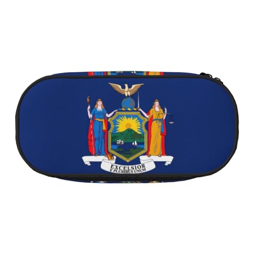 SdetYuia Federmäppchen, Motiv: New Yorker Flagge, kleines Federmäppchen, Mehrzweck-Federmäppchen, Organizer, tragbare Federmäppchen, mehrfarbig, 8.3"x3.7"x2", Federmäppchen von SdetYuia