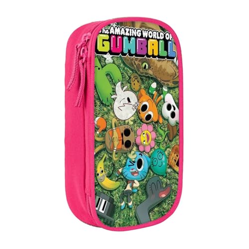 SdetYuia Federmäppchen aus Segeltuch mit niedlichem Muster, mit Reißverschluss, Motiv: The Amazing Anime World of Gumball-Muster, Stiftebox, Make-up-Tasche, Kawaii-Cartoon-Schreibwaren-Tasche für von SdetYuia