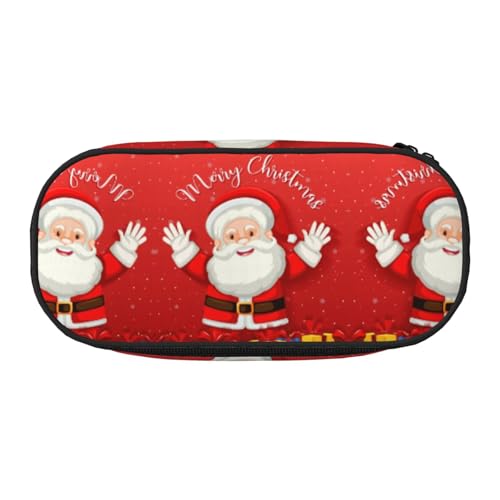 SdetYuia Federmäppchen mit Aufdruck "Merry Christmas", kleines Federmäppchen, Mehrzweck-Federmäppchen, Organizer, tragbare Federmäppchen, mehrfarbig, 8.3"x3.7"x2", Federmäppchen von SdetYuia