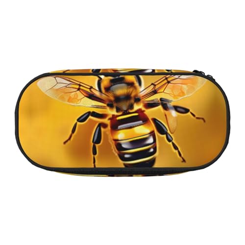 SdetYuia Federmäppchen mit Bienen-Motiv, kleines Federmäppchen, Mehrzweck-Federmäppchen, Organizer, tragbare Federmäppchen, mehrfarbig, 8.3"x3.7"x2", Federmäppchen von SdetYuia