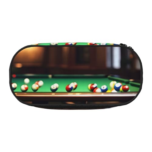 SdetYuia Federmäppchen mit Billard-Druck, kleines Federmäppchen, Mehrzweck-Federmäppchen, Organizer, tragbare Federmäppchen, mehrfarbig, 8.3"x3.7"x2", Federmäppchen von SdetYuia