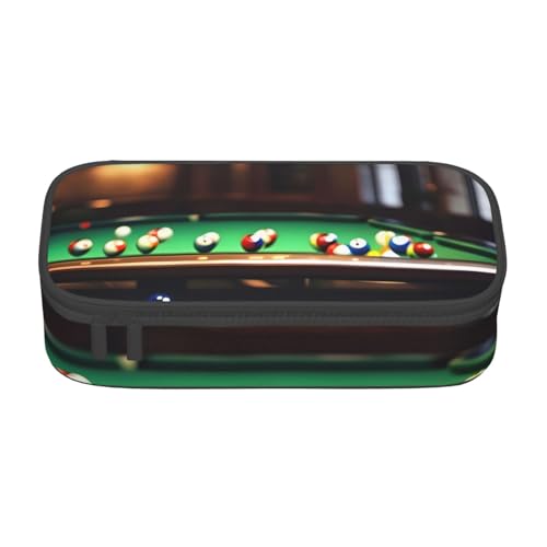 SdetYuia Federmäppchen mit Billarddruck, großes Fassungsvermögen, Stifttasche für Erwachsene, Kosmetiktasche, Schwarz , 8.3"x3.7"x2", Federmäppchen von SdetYuia