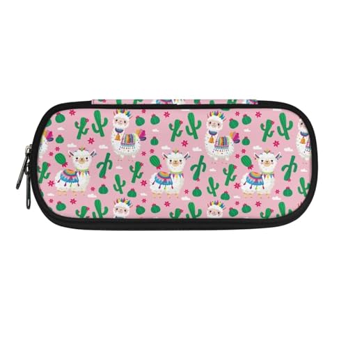 SdetYuia Federmäppchen mit Dackel, niedliches Federmäppchen für Damen und Mädchen, Make-up-Tasche mit Reißverschluss und Polyester-Stoff-Stifttaschen, Alpaka-Rosa, 8.3"x3.7"x2", Federmäppchen von SdetYuia