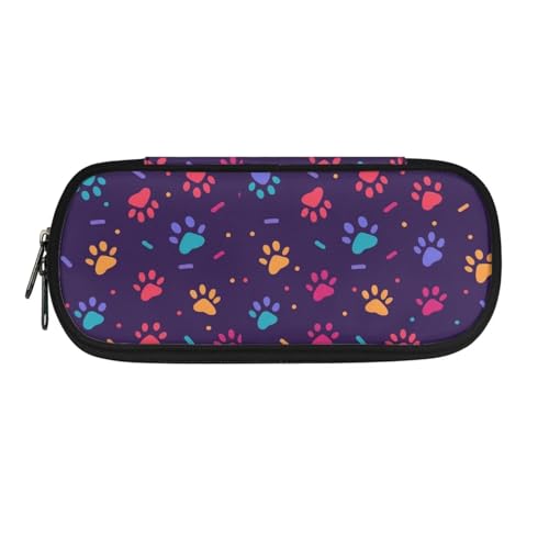 SdetYuia Federmäppchen mit Dackel, niedliches Federmäppchen für Damen und Mädchen, Make-up-Tasche mit Reißverschluss und Polyester-Stoff-Stifttaschen, Hundepfoten, 8.3"x3.7"x2", Federmäppchen von SdetYuia