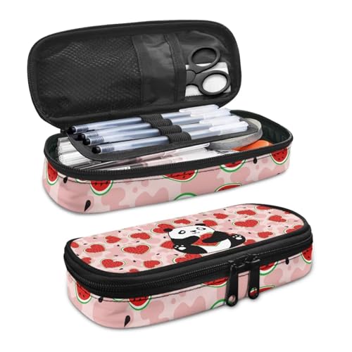 SdetYuia Federmäppchen mit Dinosaurier-Motiv, Schulbedarf, Federmäppchen, Bürobedarf, organisiertes Federmäppchen, ästhetisches Federmäppchen, Erdbeer-Panda2, 8.8"x1.7"x4.1", Schulranzen-Set von SdetYuia