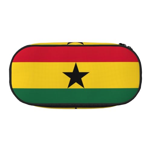 SdetYuia Federmäppchen mit Flagge von Ghana, kleines Federmäppchen, Mehrzweck-Federmäppchen, Organizer, tragbare Federmäppchen, mehrfarbig, 8.3"x3.7"x2", Federmäppchen von SdetYuia