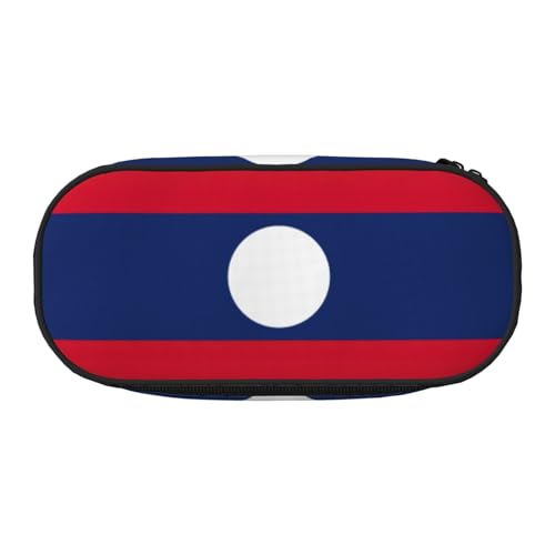 SdetYuia Federmäppchen mit Flagge von Laos, kleines Federmäppchen, Mehrzweck-Federmäppchen, Organizer, tragbare Federmäppchen, mehrfarbig, 8.3"x3.7"x2", Federmäppchen von SdetYuia