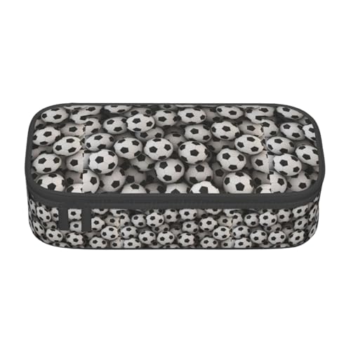 SdetYuia Federmäppchen mit Fußball-Meeresmotiv, großes Fassungsvermögen, Stifteetui für Erwachsene, Kosmetiktasche, Schwarz , 8.3"x3.7"x2", Federmäppchen von SdetYuia