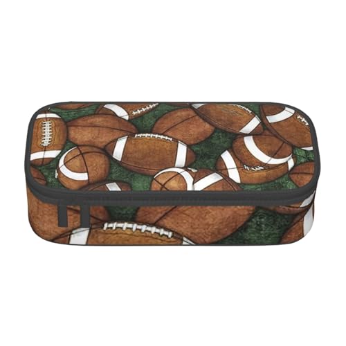 SdetYuia Federmäppchen mit Fußball-Motiv, großes Fassungsvermögen, Stifteetui für Erwachsene, Kosmetiktasche, Zubehör, Schwarz , 8.3"x3.7"x2", Federmäppchen von SdetYuia