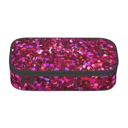 SdetYuia Federmäppchen mit Glitzermuster, großes Fassungsvermögen, Stifttasche für Erwachsene, Kosmetiktasche, Schwarz , 8.3"x3.7"x2", Federmäppchen von SdetYuia