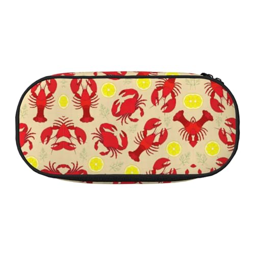 SdetYuia Federmäppchen mit Hummer- und Krabbenmuster, kleines Federmäppchen, Mehrzweck-Federmäppchen, Organizer, tragbare Federmäppchen, mehrfarbig, 8.3"x3.7"x2", Federmäppchen von SdetYuia