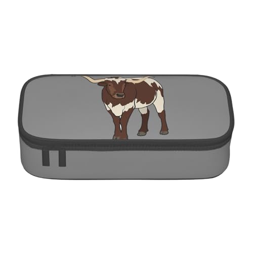 SdetYuia Federmäppchen mit Kuhmotiv, großes Fassungsvermögen, Stifteetui für Erwachsene, Kosmetiktasche, Schwarz, Schwarz , 8.3"x3.7"x2", Federmäppchen von SdetYuia