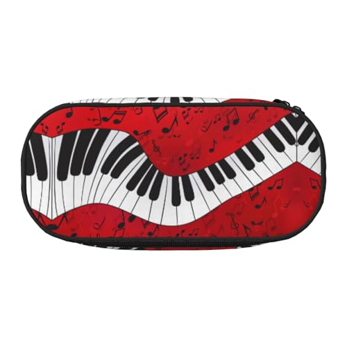 SdetYuia Federmäppchen mit Musiknoten-Klavierdruck, kleines Federmäppchen, Mehrzweck-Federmäppchen, Organizer, tragbare Federmäppchen, mehrfarbig, 8.3"x3.7"x2", Federmäppchen von SdetYuia