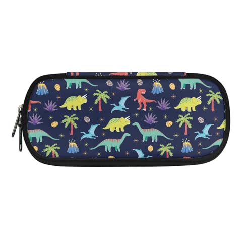 SdetYuia Federmäppchen mit Schmetterlings-Blume, niedliches Federmäppchen für Damen, mit Zubehör für Mädchen, Kawaii, tragbares Federmäppchen für Mittelschule, Dinosaurier-Monster, 8.8"x1.7"x4.1", von SdetYuia