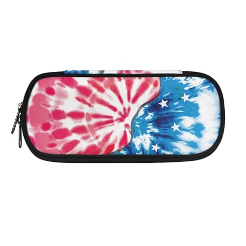 SdetYuia Federmäppchen mit Tannenzapfen und Blättern in Pilzform, Federtasche, schöne Schreibwarentasche mit glattem Reißverschluss, Rauchige USA-Flagge, 8.8"x1.7"x4.1", Federmäppchen von SdetYuia