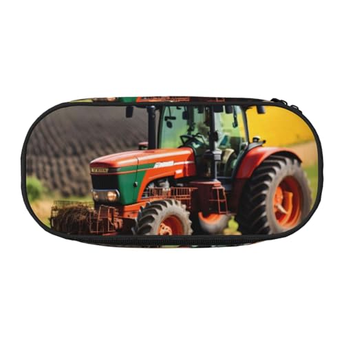 SdetYuia Federmäppchen mit Traktoren-Motiv, kleines Federmäppchen, Mehrzweck-Federmäppchen, Organizer, tragbare Federmäppchen, mehrfarbig, 8.3"x3.7"x2", Federmäppchen von SdetYuia