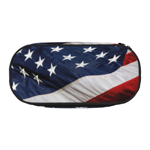 SdetYuia Federmäppchen mit amerikanischer Flagge, kleines Federmäppchen, Mehrzweck-Federmäppchen, Organizer, tragbare Federmäppchen, mehrfarbig, 8.3"x3.7"x2", Federmäppchen von SdetYuia