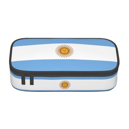 SdetYuia Federmäppchen mit argentinischer Flagge, großes Fassungsvermögen, Stiftetasche, Schreibwaren-Tasche, Stifteetui für Büro, Schwarz , 8.3"x3.7"x2", Federmäppchen von SdetYuia