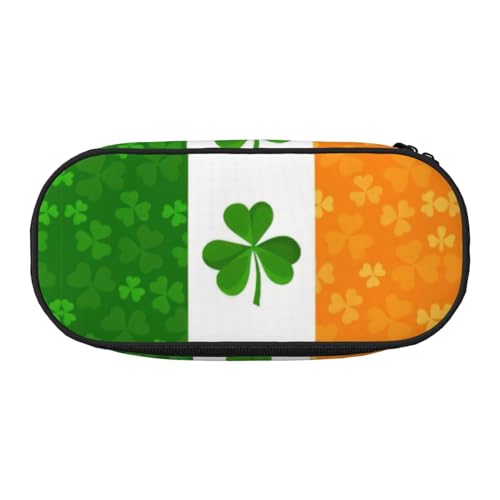 SdetYuia Federmäppchen mit irischer Flagge, kleines Federmäppchen, Mehrzweck-Federmäppchen, Organizer, tragbare Federmäppchen, mehrfarbig, 8.3"x3.7"x2", Federmäppchen von SdetYuia