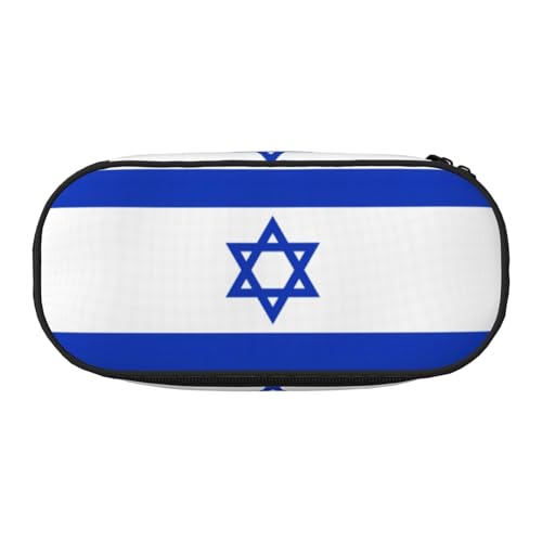 SdetYuia Federmäppchen mit israelischer Flagge, kleines Federmäppchen, Mehrzweck-Federmäppchen, Organizer, tragbare Federmäppchen, mehrfarbig, 8.3"x3.7"x2", Federmäppchen von SdetYuia