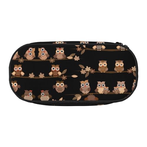 SdetYuia Federmäppchen mit niedlichem Cartoon-Eulen-Druck, kleines Federmäppchen, Mehrzweck-Federmäppchen, Organizer, tragbare Federmäppchen, mehrfarbig, 8.3"x3.7"x2", Federmäppchen von SdetYuia