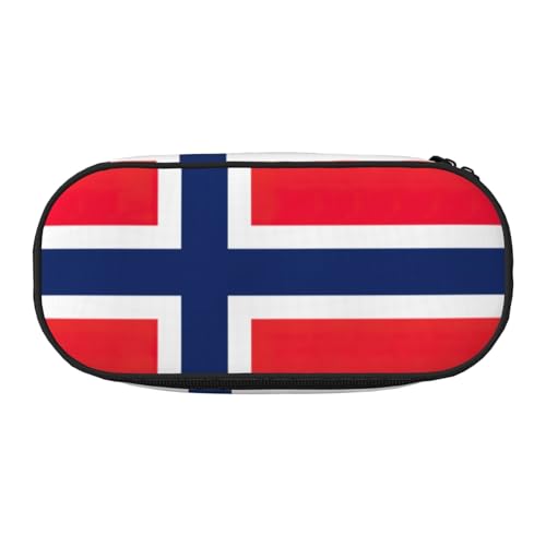 SdetYuia Federmäppchen mit norwegischer Flagge, kleines Federmäppchen, Mehrzweck-Federmäppchen, Organizer, tragbare Federmäppchen, mehrfarbig, 8.3"x3.7"x2", Federmäppchen von SdetYuia