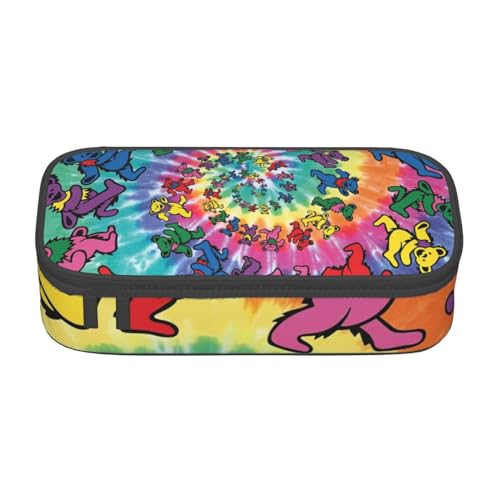 SdetYuia Federmäppchen mit tanzendem Bärenmotiv, großes Fassungsvermögen, Stifttasche für Erwachsene, Kosmetiktasche, Schwarz , 8.3"x3.7"x2", Federmäppchen von SdetYuia