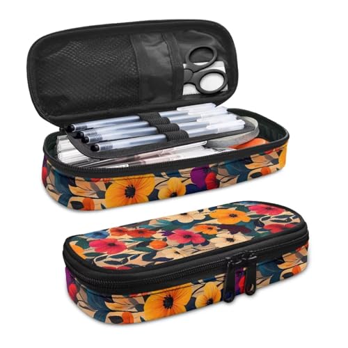 SdetYuia Kleeblatt-Federmäppchen, flüssige Malerei, Schreibwaren-Tasche, Kleeblatt, St. Patrick's Day, Schreibtisch-Organizer, Aufbewahrungstasche mit mehreren Fächern für Studenten, Schule, Uni, von SdetYuia