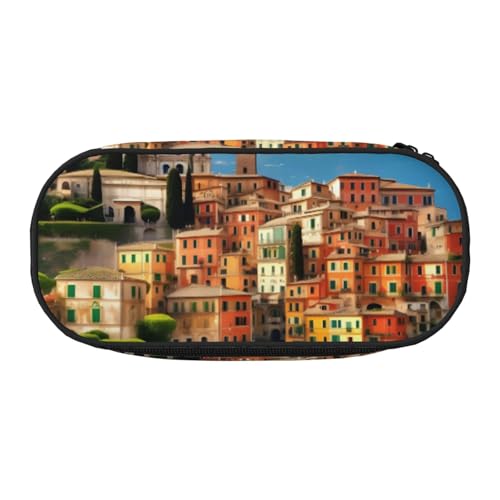 SdetYuia Schönes Federmäppchen mit Italien-Druck, kleines Federmäppchen, Mehrzweck-Federmäppchen, Organizer, tragbare Federmäppchen, mehrfarbig, 8.3"x3.7"x2", Federmäppchen von SdetYuia