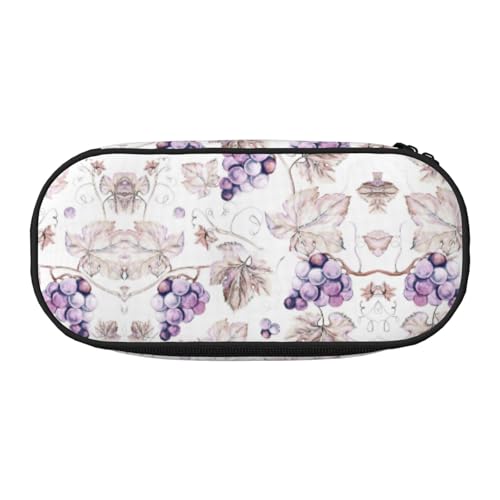SdetYuia Schönes Federmäppchen mit Traubenblättern, kleines Federmäppchen, Mehrzweck-Federmäppchen, Organizer, tragbare Federmäppchen, mehrfarbig, 8.3"x3.7"x2", Federmäppchen von SdetYuia